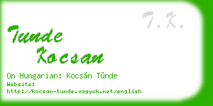 tunde kocsan business card